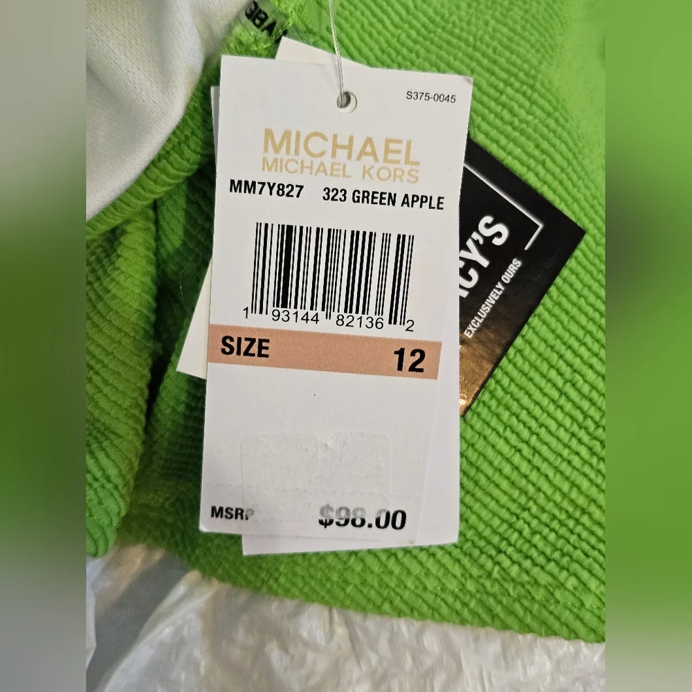 Michael Kors Lime Green Textured Fabric Size 12 - Picture 4 of 4